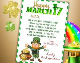 Modèle de lettre modifiable Leprechaun, St Patrick's Leprechaun, St Patrick's Letter modifiable