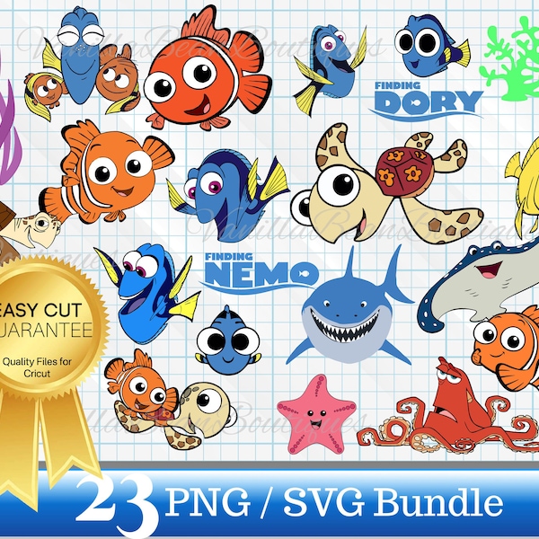 Nemo Layered SVG, Nemo PNG, Dory SVG, Finding Nemo clipart pour cricut, Téléchargement numérique instantané, bundle svg