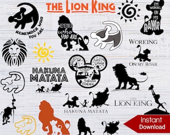 Lion King SVG Bundle Hakuna Matada SVG, Lion King Simba SVG, Svg Files for Cricut, Working on my Roar svg, Family Vacation Shirt Mickey Head