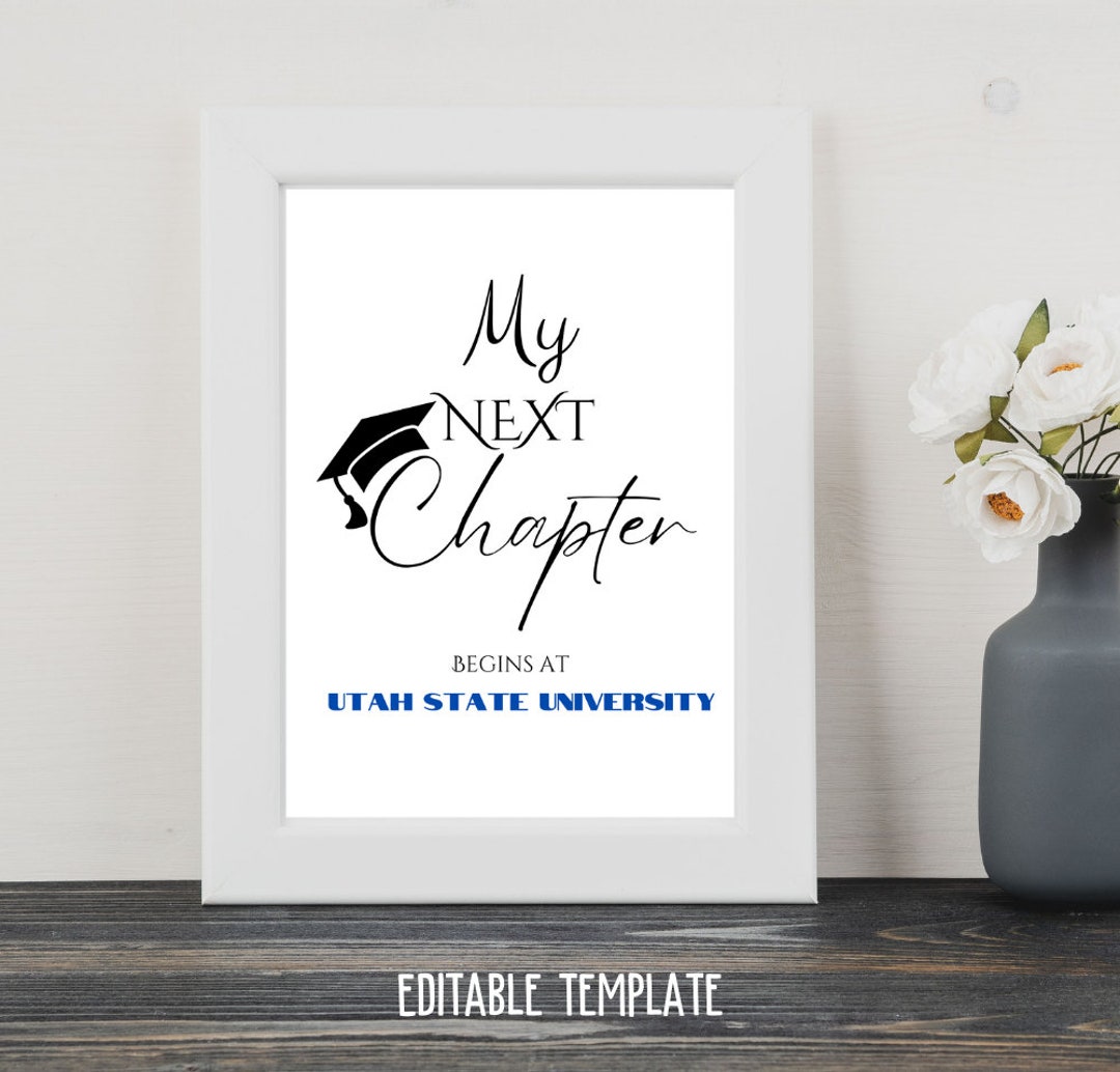 Editable Graduation Sign, My Next Chapter, Personalized Graduation ...