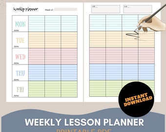 Teacher Lesson Planner, Lesson Plans, Lesson Planning, Weekly Lesson Plan, Teacher Organizer, Teacher Plan Book, PDF Teacher Planner