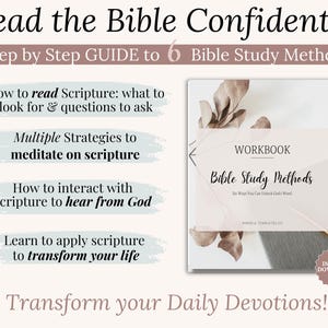 How to Study the Bible Guide with workbook Christian Study Materials Boho Faith Planner Bible Study Templates Reflection Worksheets Chronological Bible Reading Plan Scripture Cards Women’s Daily Devotional Resource Learn to study the Bible. Bible Study templates. Bible Study methods. Chapter Bible Study, SOAP bible study, Verse Mapping, Character Bible Study, Topical bible study template, Thematic Bible Study template