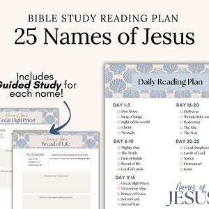 Printable Bible Study Bundle of Jesus Daily Devotional Planner for women Faith Chronological Scripture journal template Christian gift pdf image 2