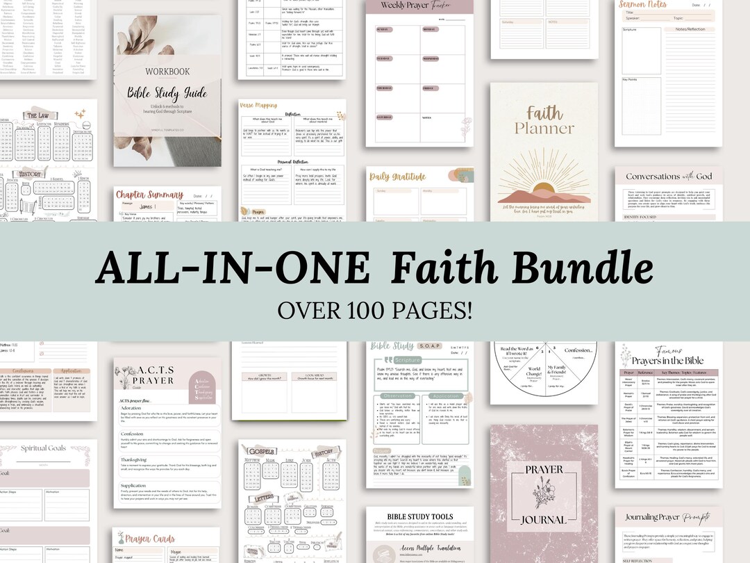 Faith Planner Bundle Bible Study Guide Prayer Journal Gratitude ...