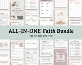Faith Planner Bundle Bible Study Guide Prayer Journal Gratitude Spiritual Reflection Templates Printable Scripture Card Christian Gift Idea
