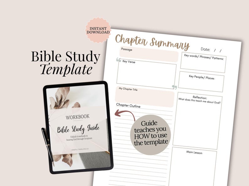 Chapter Template Bible Study Printable Guide Beginner Devotional ...