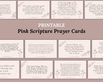 Scripture Prayer Cards Printable Bible Verse Cards Scripture Affirmation Encouragement Christian Women’s Ministry Gift Digital PDF church