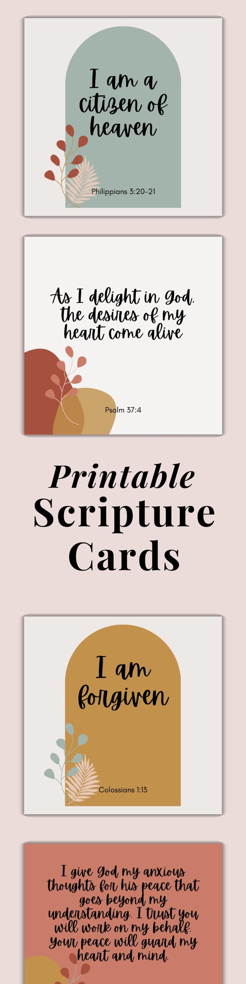 Printable Scripture Cards Bible Verse Cards Christian Prayer Cards ...