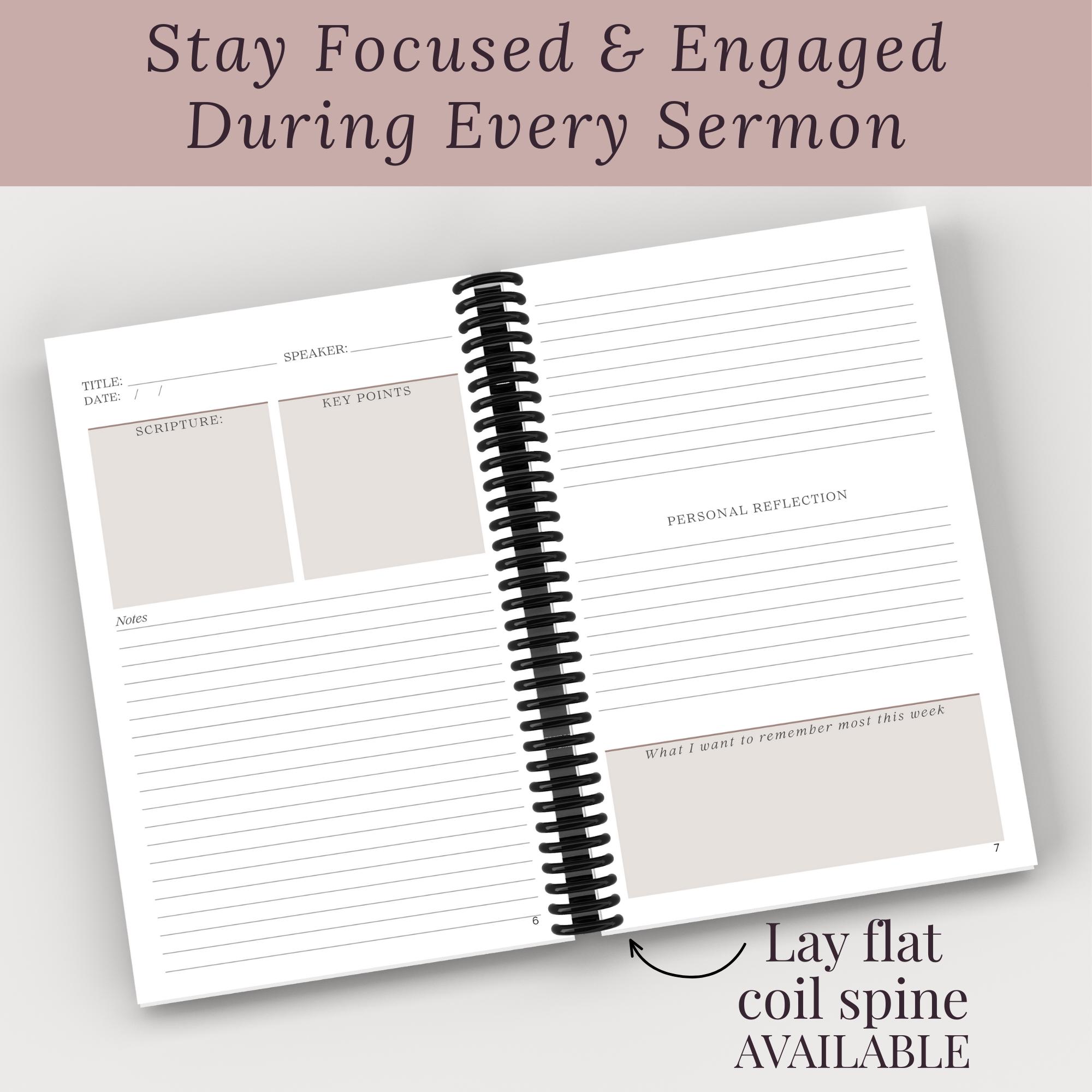 Sermon Notes Journal Church Notes Christian Faith Notebook Small Group ...