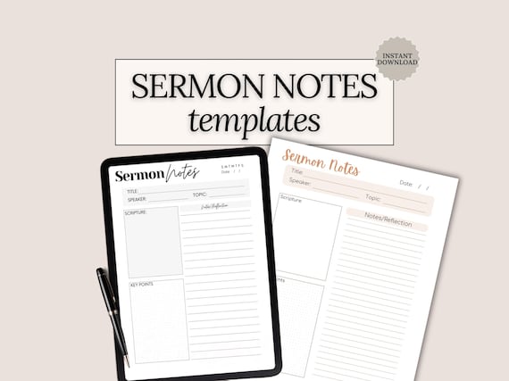 Sermon Notes Printable Scripture Reflection Journal Grow in Faith church download Christian Gift Idea Faith Teen PDF boho goodnotes