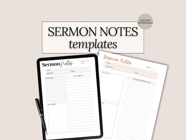 Predigt Notizen Druckbares Schrift Reflection Journal Wachsen Sie im Glauben Kirche download Christian Geschenkidee Glaube Teen PDF Boho Goodnotes Bild 1