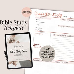 Bibel Charakter Studienführer Druckbare Bibelstudienvorlage Täglicher Devotionalienplaner Goodnotes Bibel Journal Christliche Geschenkidee Jugend Glaube