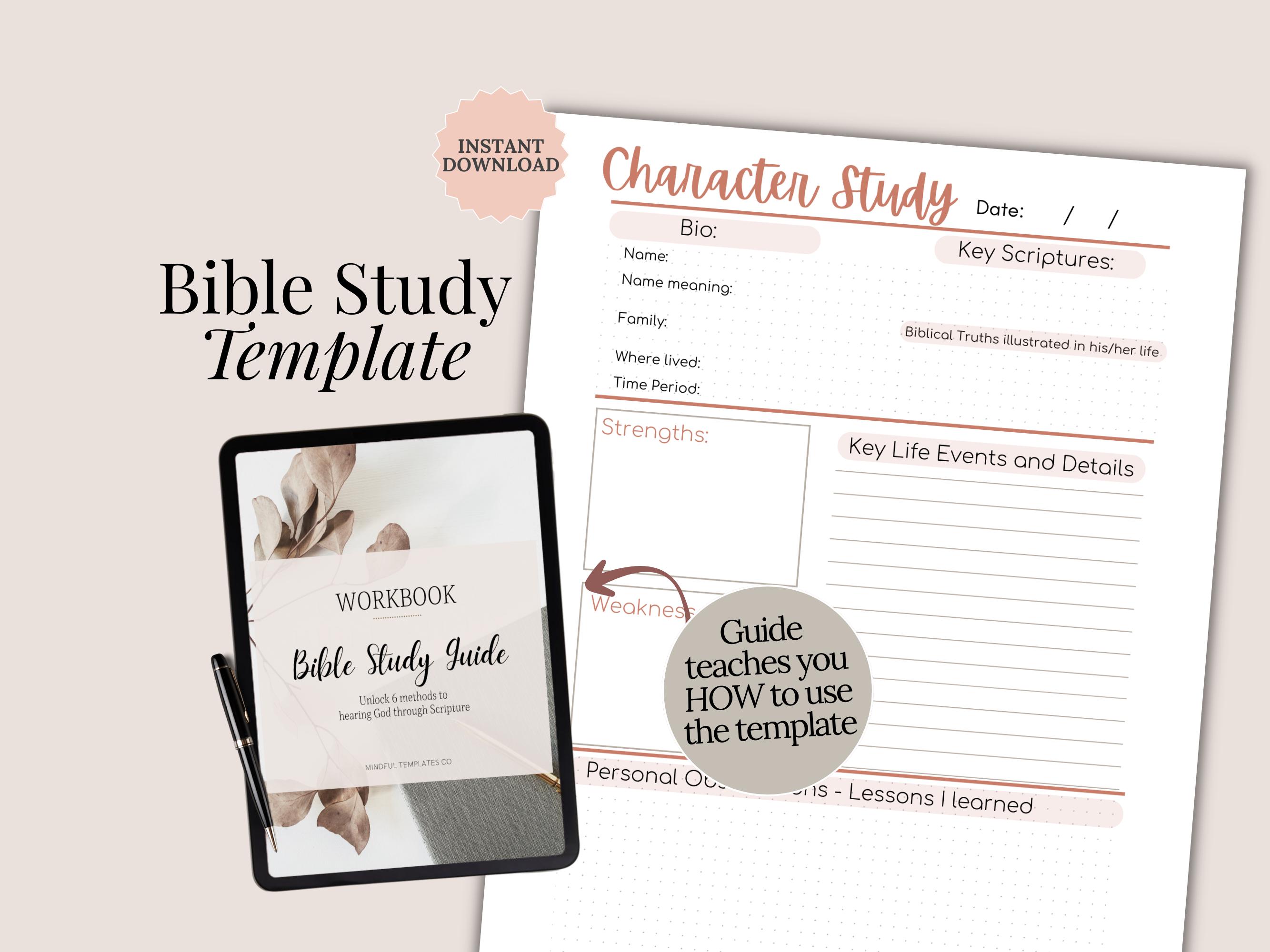 Bible Character Study Guide Printable Bible Study Template Daily ...