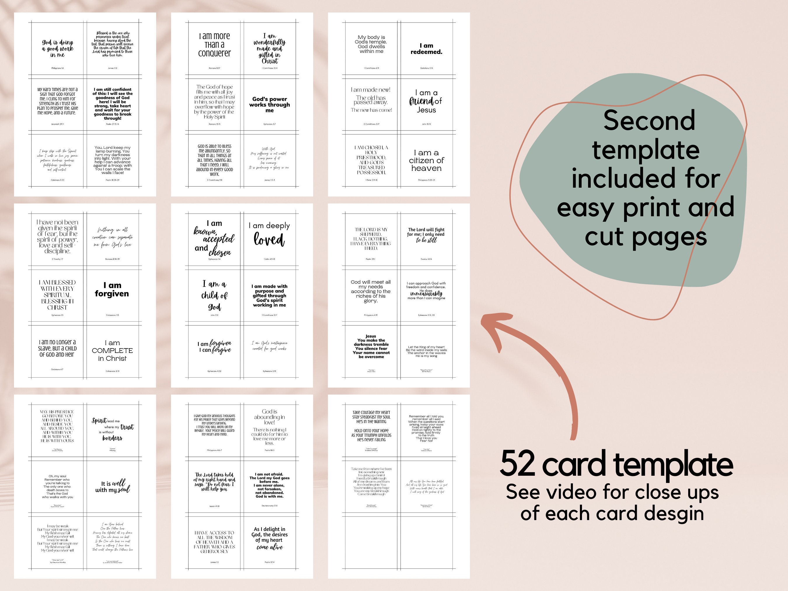 Bible study Mindful template Digital and printable bible study template