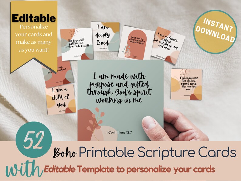 Editable and Printable Scripture Cards Personalized Scripture - Etsy