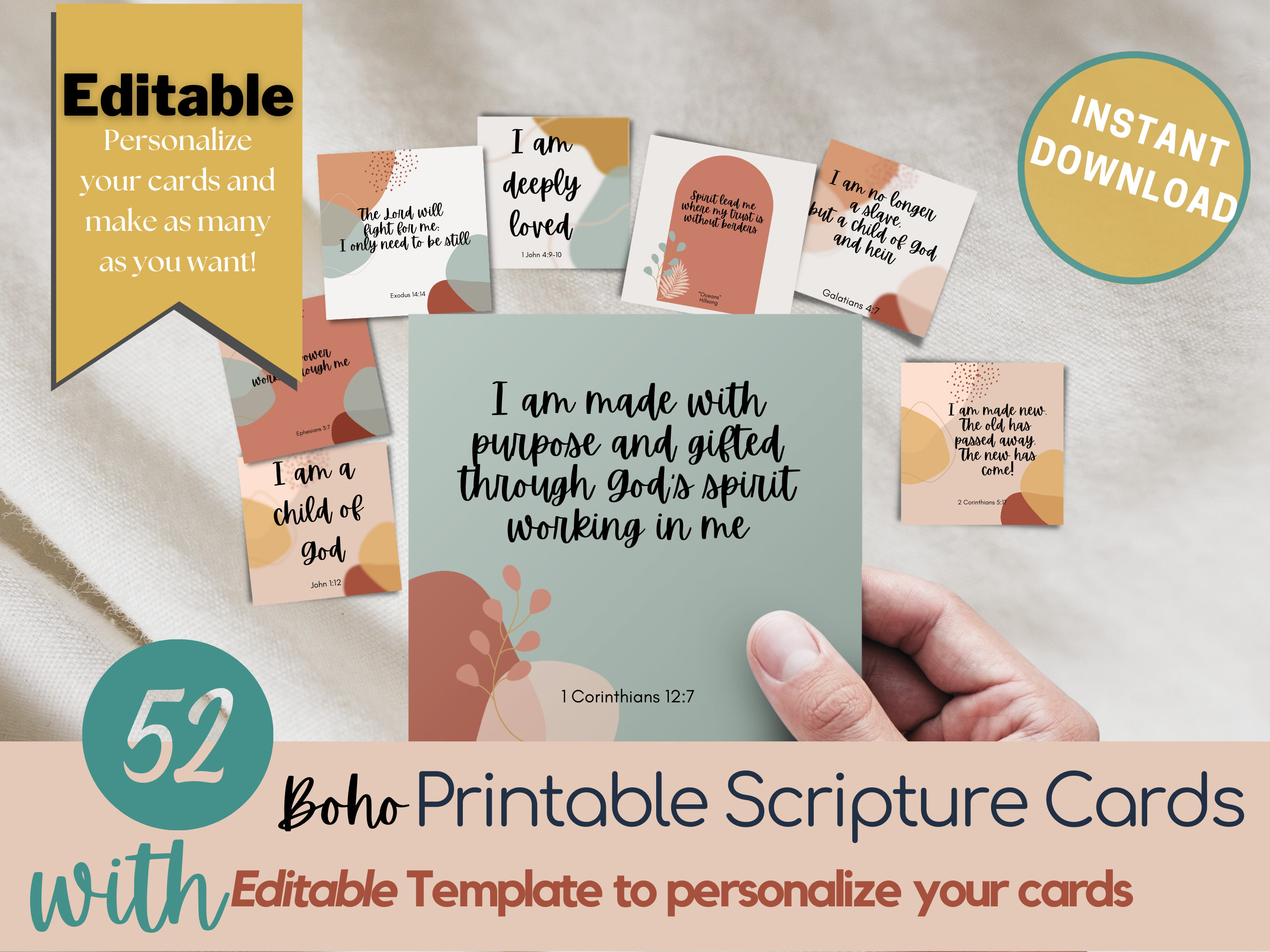 Editable and Printable Scripture Cards Personalized Scripture - Etsy