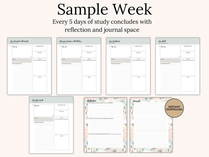 Easter Bible Study Printable PDF with 40-day Gospel reading plan and Life of Jesus study templates. Includes reflection pages, journaling prompts, and study guides for women of faith. Great for Lent devotional use or anytime of year. Ideal for small groups, Christian women’s ministries, or as a faith-based gift.