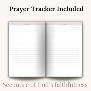 Prayer Tracker included with A minimalist Christian Sermon Notes Journal for women featuring “Church Notes” on the cover. Perfect for taking sermon notes, scripture reflections, and small group Bible study. A thoughtful Christian gift for Christmas, birthdays, confirmation, or religious holidays. Modern faith notebook design to help you stay engaged and grow spiritually.