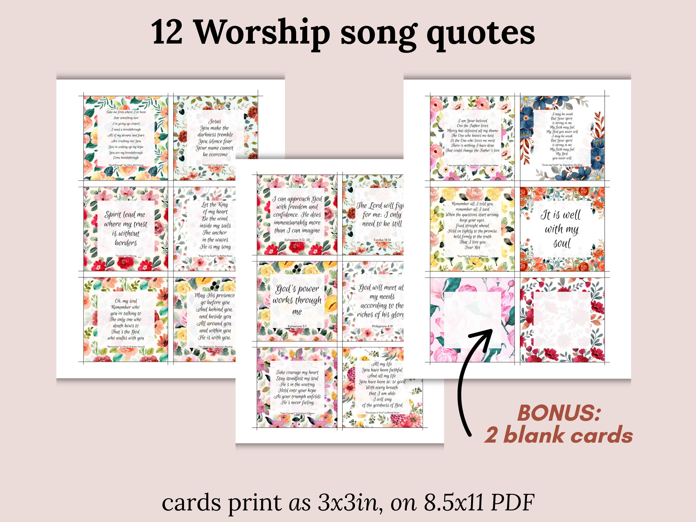 Printable Scripture Cards Floral Bible Verse Memory Cards Christian ...