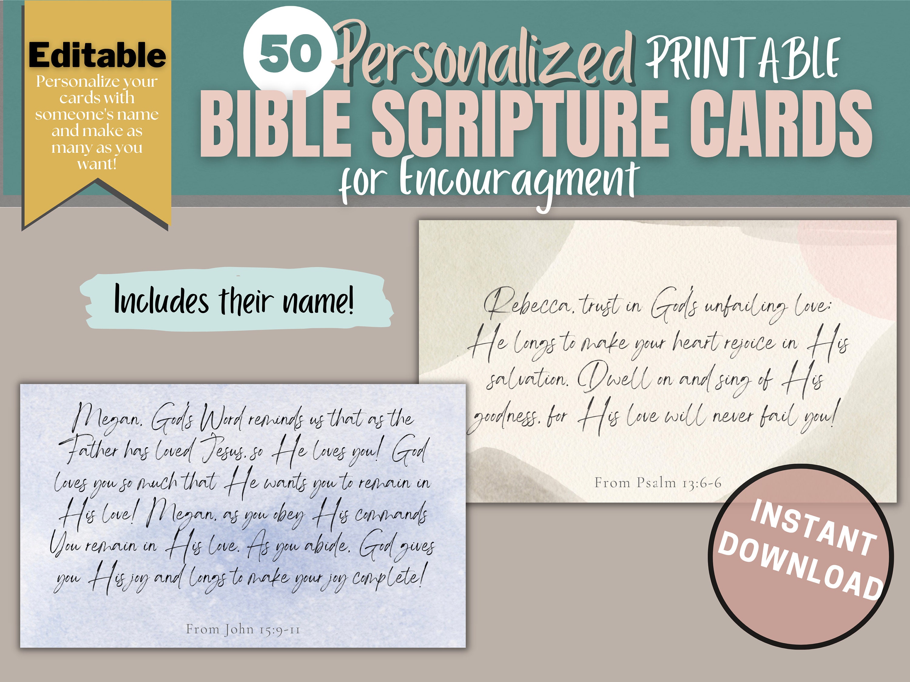 Personalized Watercolor Scripture Cards Template — Mindful Templates Co