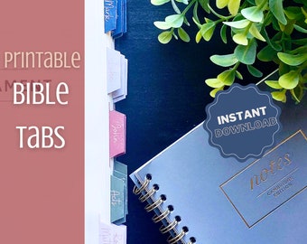Pretty Printable Bible Tabs, Bible tabs, Bible Study tools, Bible journaling, Instant Download, Books of the Bible Tabs