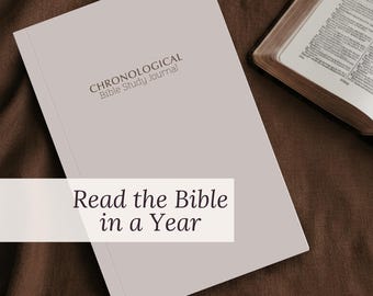 Chronological Bible Study Journal Undated Bible in a Year Reading Plan Scripture Guide Faith Notebook Christian Small Group Church Gift idea