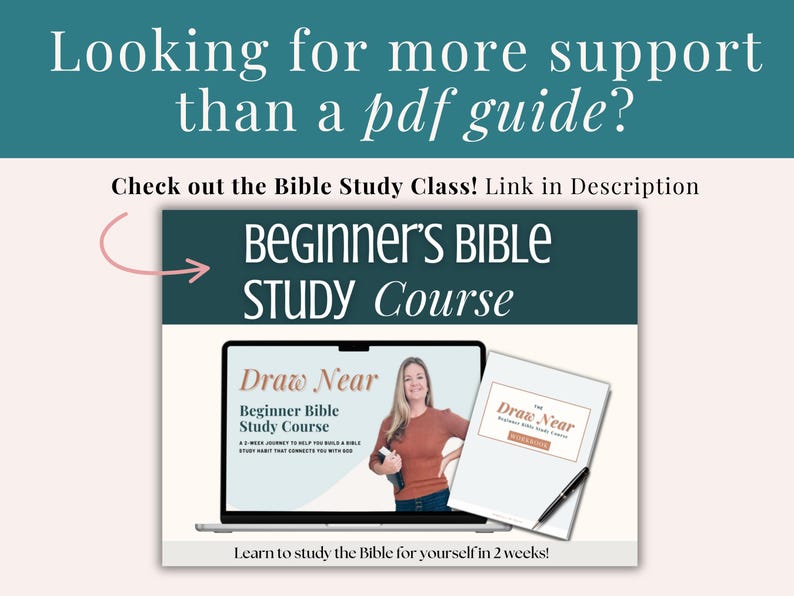 Beginner Bible Study Guide Printable Download Spiritual Growth Resources Reading Plan Bundle Faith Planner Pages Three Sizes Available Modern Design Layout Personal Reflection Templates Daily Devotional Guide Christian Study