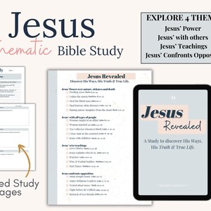 Printable Bible Study Bundle of Jesus Daily Devotional Planner for women Faith Chronological Scripture journal template Christian gift pdf image 3