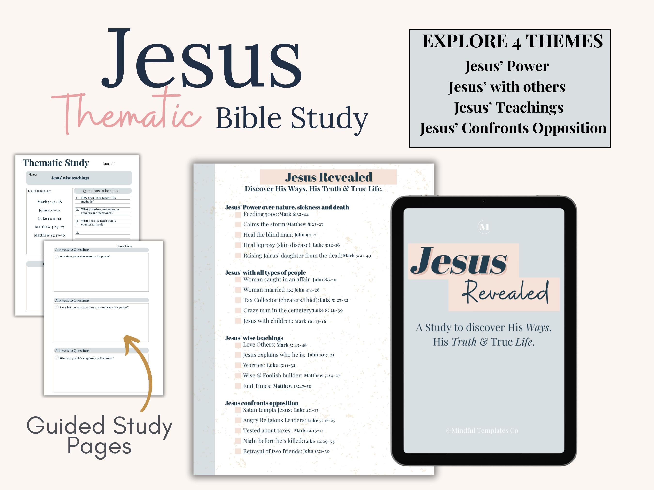 Printable Bible Study Bundle of Jesus Daily Devotional Planner for ...