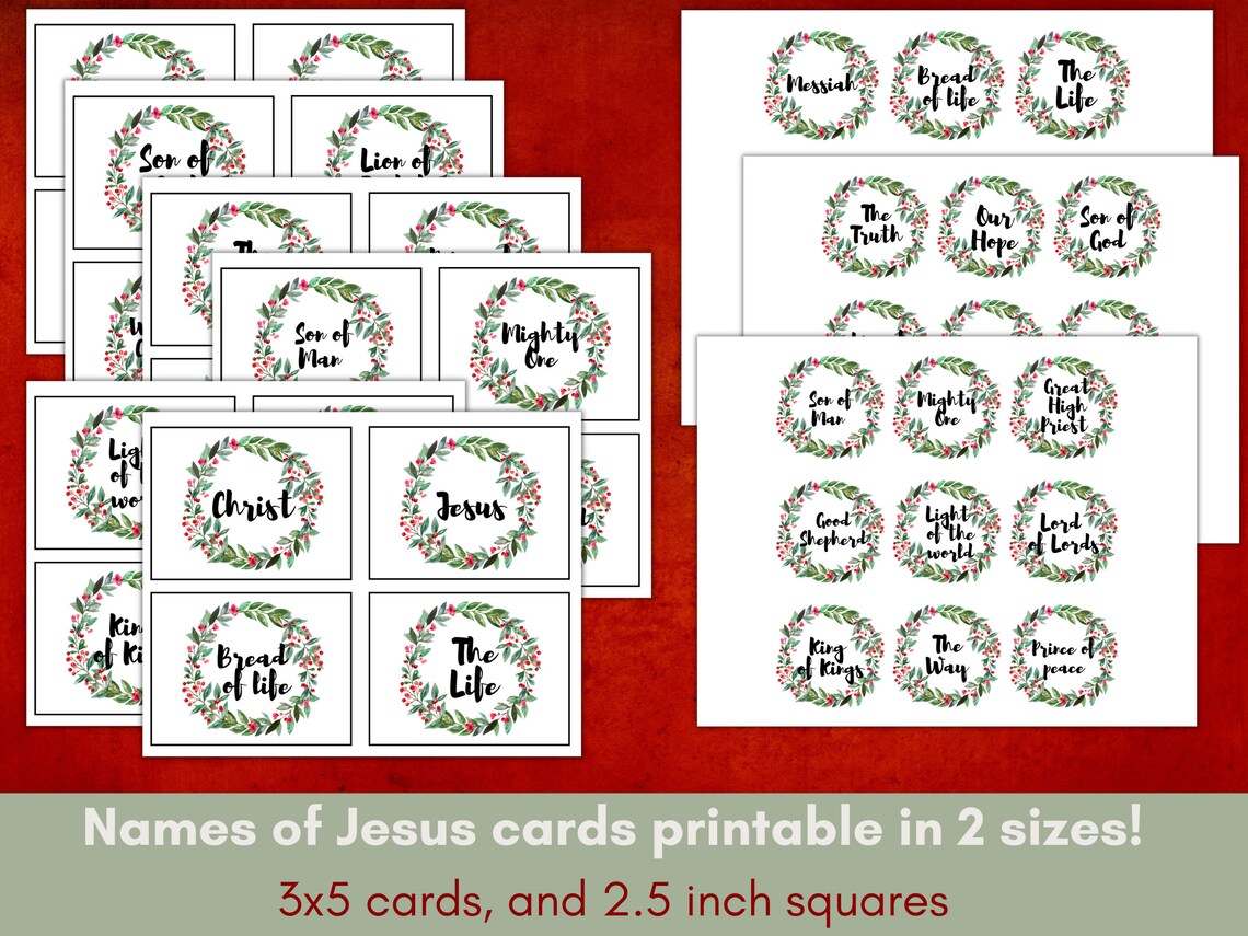 Free Printable Names Of Jesus Advent Calendar 