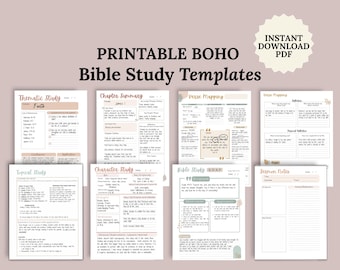 Plantilla de estudio bíblico imprimible, planificador de fe, devocional, cronológico, seguimiento de lectura bíblica, diario bíblico, idea de regalo cristiano digital