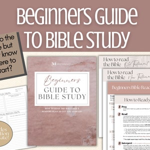 Beginner Bible Study Guide and Template, Beginner Bible Study journal, Printable Bible Study Planner and Women's Daily Devotional Journal