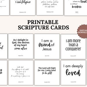 Scripture Affirmation cards printable Encouragement Cards Prayer Cards Bible Memory Verse Cards Inspirational Cards Christian ministry idea