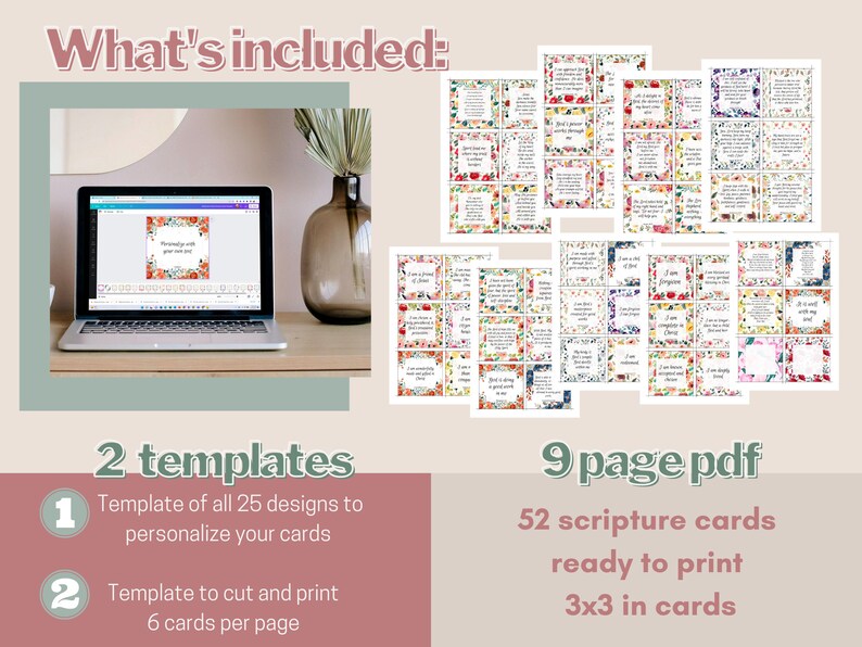 Editable &amp; Printable Scripture Cards Personalized Scripture - Etsy