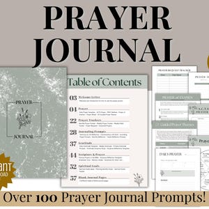 Prayer Journal SAGE Guided Christian Notebook, Faith & Gratitude Journal, Christian Daily Prayer Prompts, Printable Spiritual Growth Planner