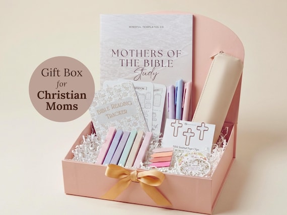 Christian Mothers Gift Box Bible Study Kit Faith Based Gift Devotional Journal idea Mothers Day Gift New Mom Encouragement Baby shower