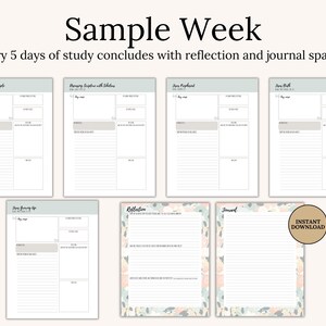 Printable Bible Study Bundle of Jesus Daily Devotional Planner for women Faith Chronological Scripture journal template Christian gift pdf image 6