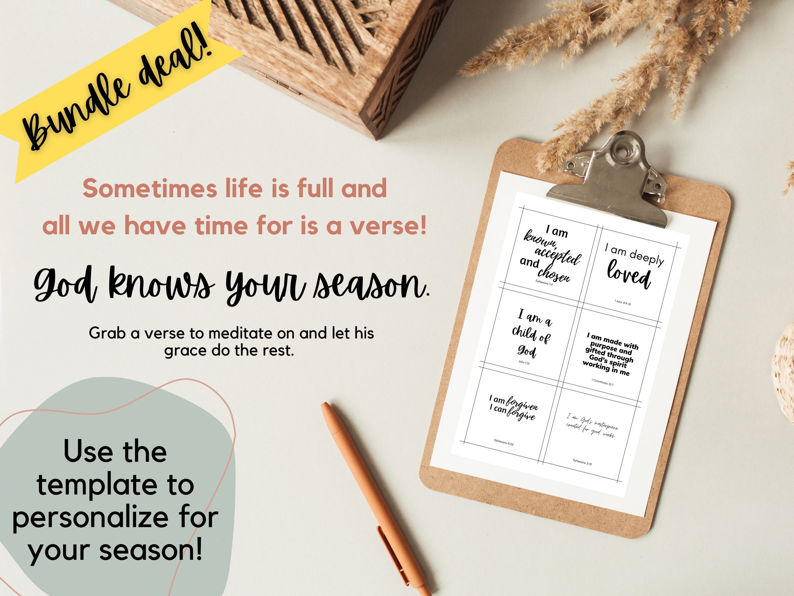Editable and Printable Scripture Cards, Personalized Scripture Cards ...