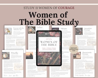Women of the Bible Study Printable Daily Devotional template Women’s Small Group Christian gift idea women of faith reflection guide journal