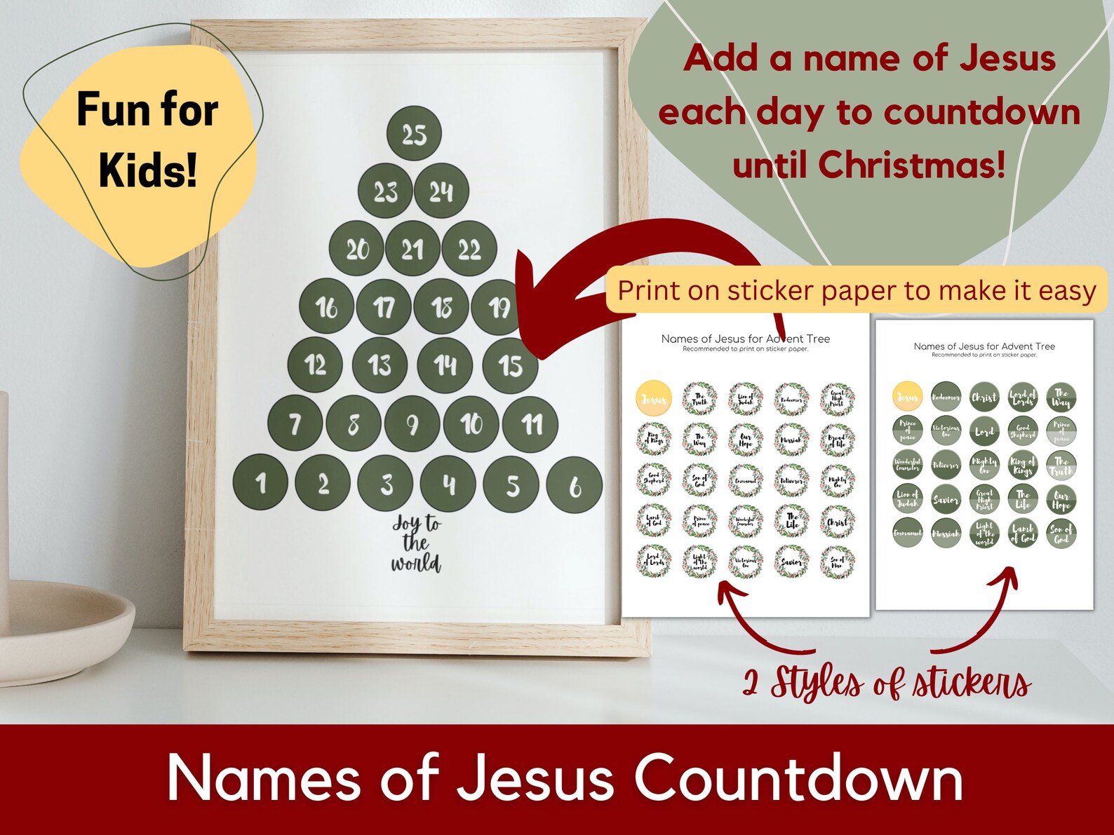 25 Names of Jesus Bundle Advent Calendar for Kids Printable Etsy
