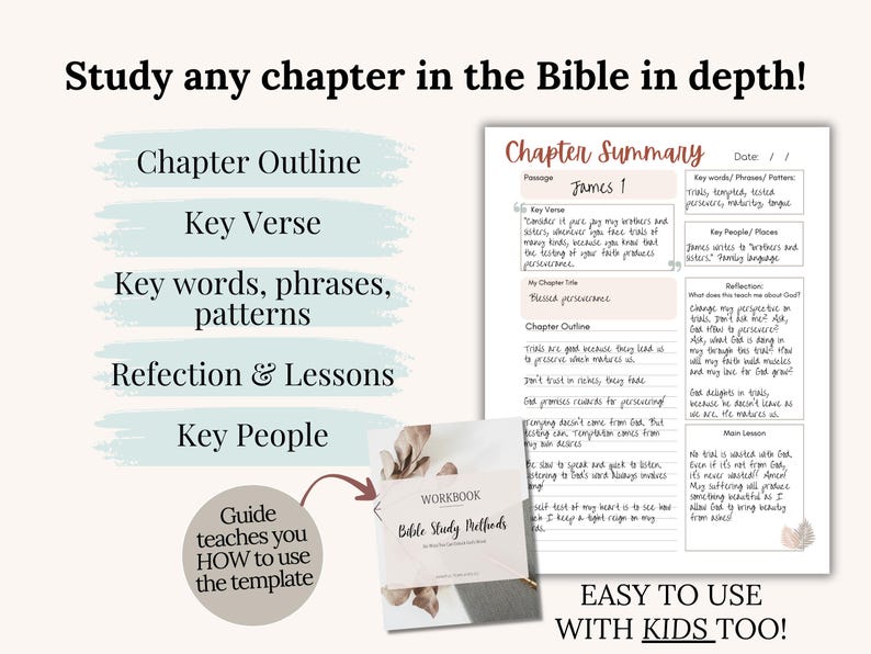 Chapter Template Bible Study Printable Guide Beginner Devotional ...