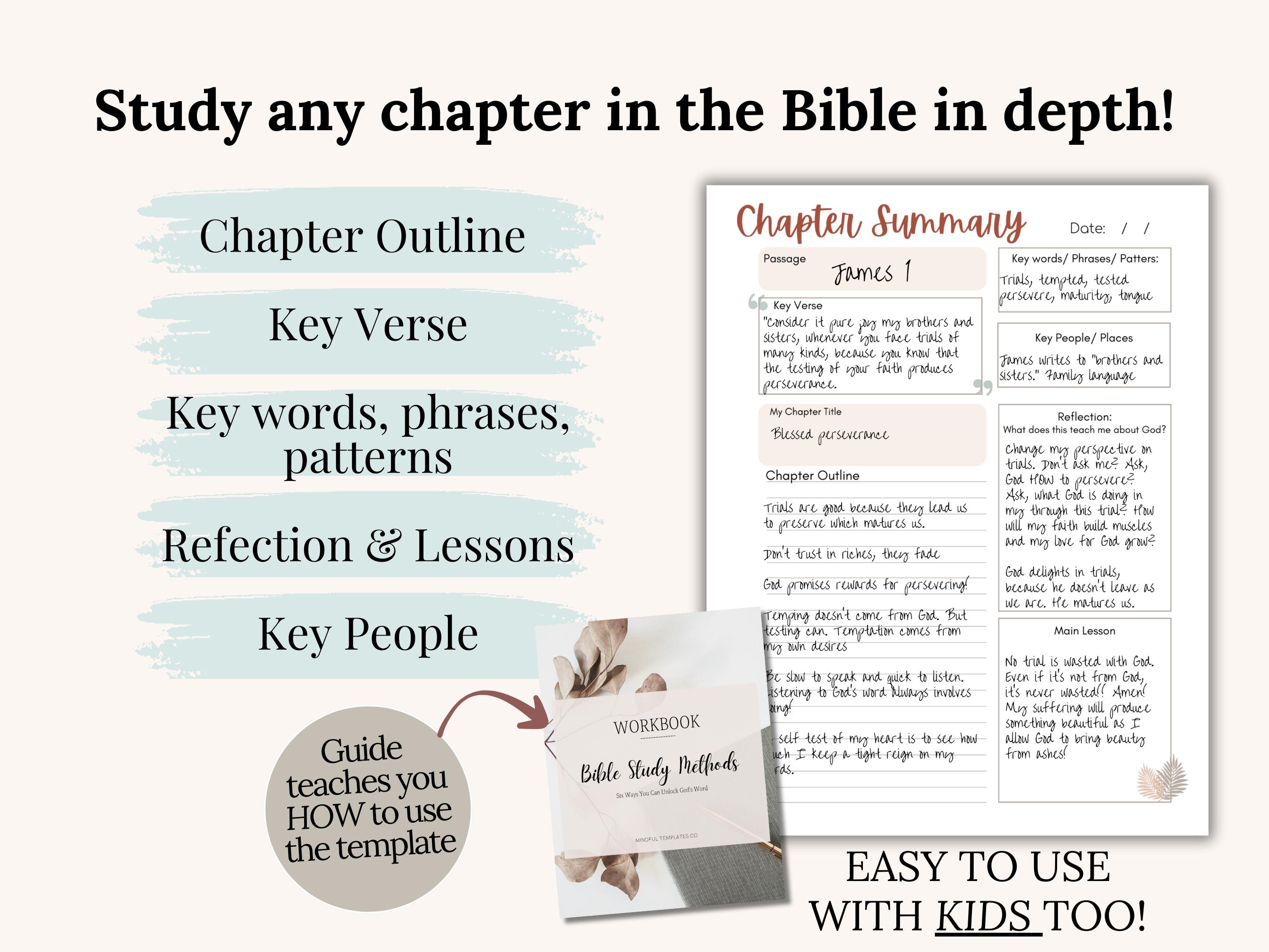 Chapter Template Bible Study Printable Guide Beginner Devotional ...