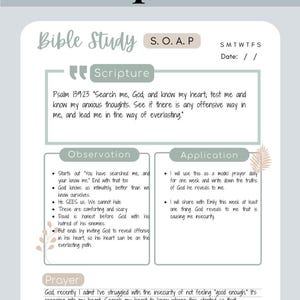 Verse Mapping Printable Template Bible Study Beginner Devotional Planner for Women Faith Prayer Scripture Journal Christian Gift Idea Teen image 10