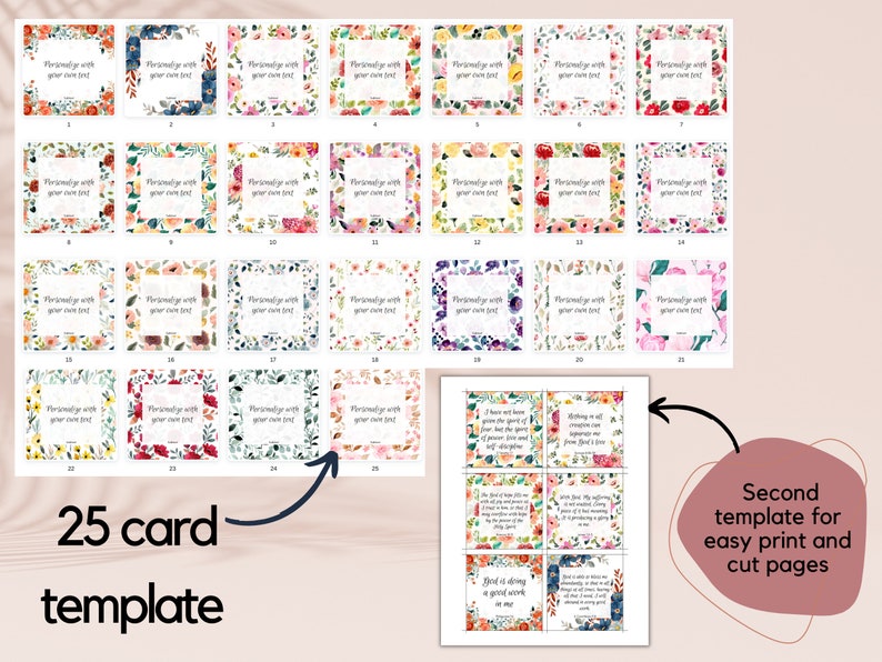 Editable &amp; Printable Scripture Cards Personalized Scripture - Etsy