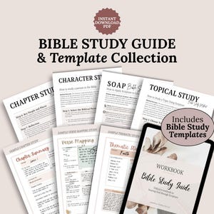 Gids voor Bijbelstudiesjablonen Afdrukbaar Schriftwerkboek SOAP Studievers in kaart brengen Bijbelstudiedagboek voor beginners Cadeau-idee Christian boho