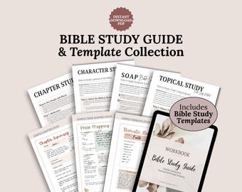 Guida ai modelli di studio della Bibbia Quaderno di esercizi stampabile per le Scritture Mappatura dei versetti di studio SOAP Diario di studio della Bibbia per principianti Idea regalo Christian Boho