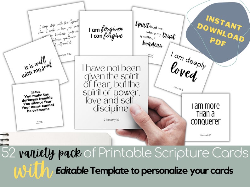 Editable and Printable Scripture Cards Personalized Scripture - Etsy