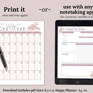 Printable and Digital Bible Study Templates. These include Verse Mapping in depth bible study, SOAP bible study, Character of the bible study, Bible Topic study, Bible Theme study and Chapter summary template. Digital Christian resources to help your spiritual growth, understand scripture and reflect on your faith. Christian reflection pages like Prayer Tracker, Memory verse tracker, daily gratitude journal and more spiritual reflection planning pages.