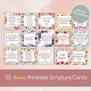 Printable Scripture cards, Encouragement Cards, Prayer Cards, Bible Verse Cards, Inspirational Cards, Watercolor flower cards