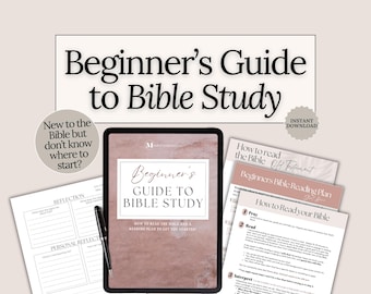 Beginner Bible Study Guide Template Faith Journal Page Printable Christian Gift Bible reading plan Prayer Study Planner Daily Devotional